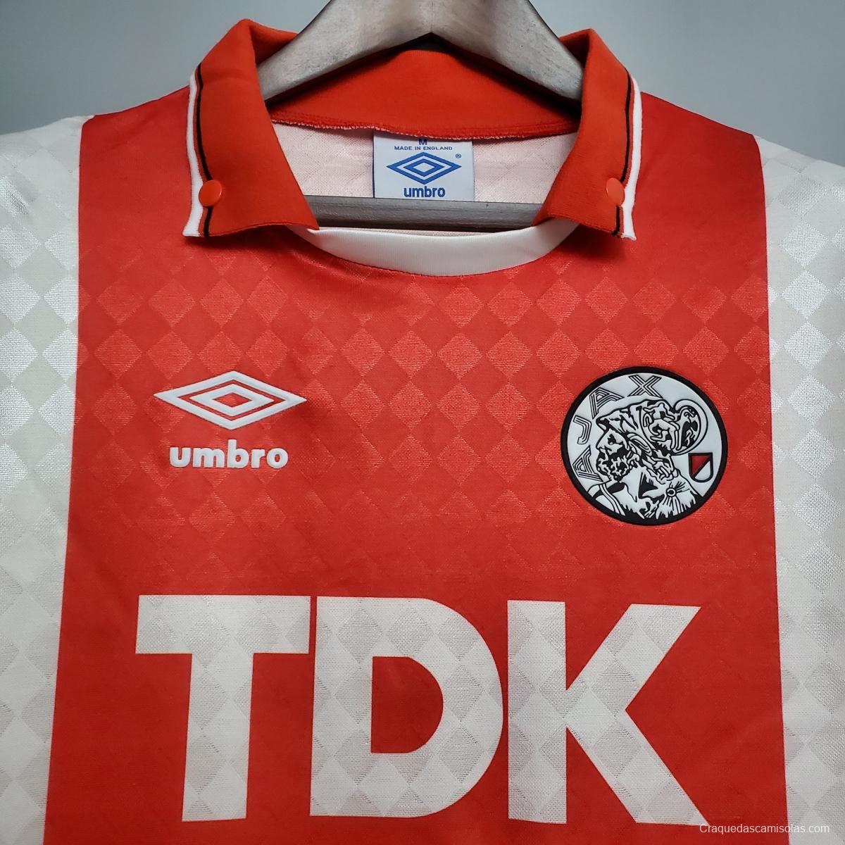 Retro 90/92 Ajax home Soccer Jersey