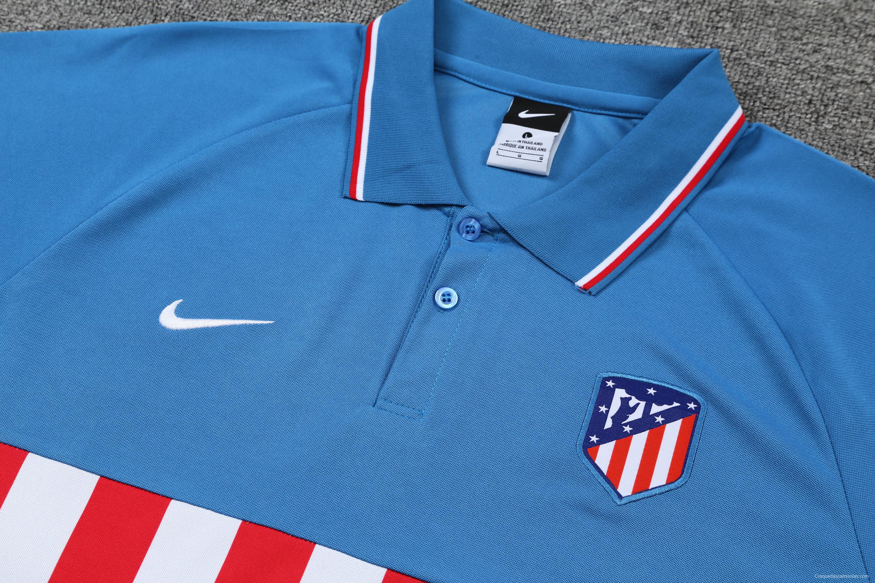 Atletico Madrid POLO kit Blue red and white stripes (not supported to be sold separately)