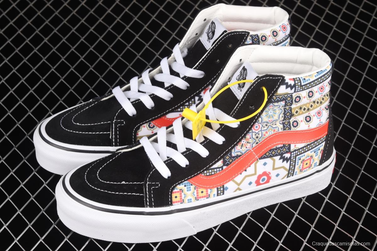 Vans Sk8-Hi Moroccan style theme series high top leisure sports shoes VN0A4BV8687