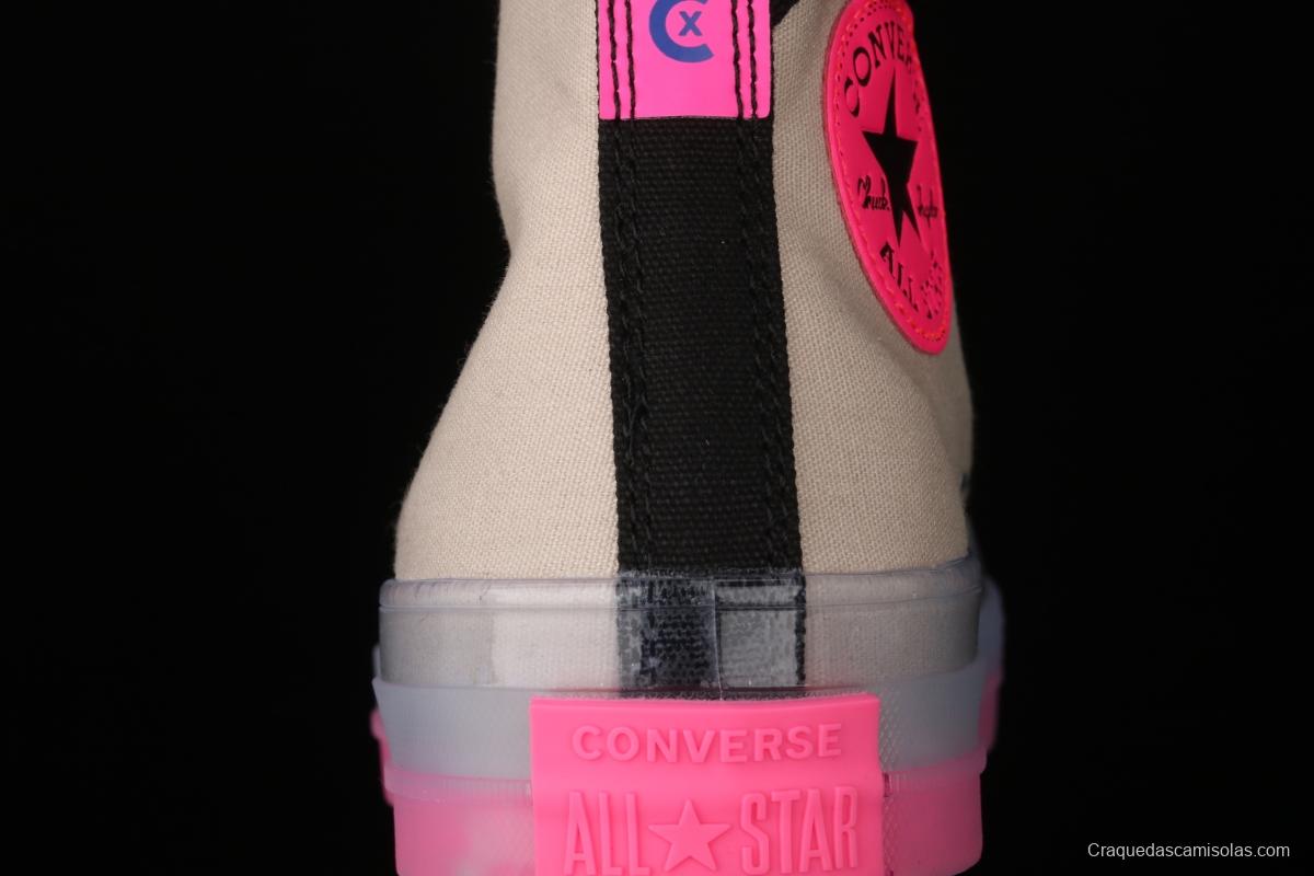 Converse Chuck Taylor All Star CX neutral crystal jelly bottom hit color canvas high-top casual board shoes 170137C