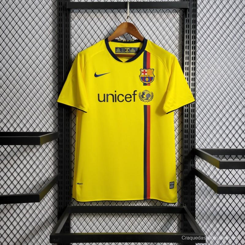 Retro 08/09 Barcelona Away Yellow Jersey