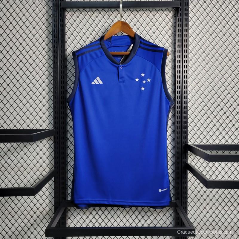 23-24 Cruzeiro Home Blue Vest Jersey