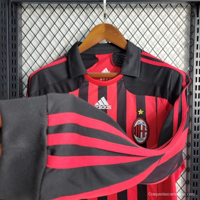 Retro 07-08 AC Milan Home Long Sleeve Jersey