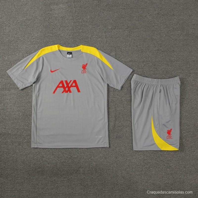 24/25 Liverpool Grey Short Sleeve Jeresy+Shorts