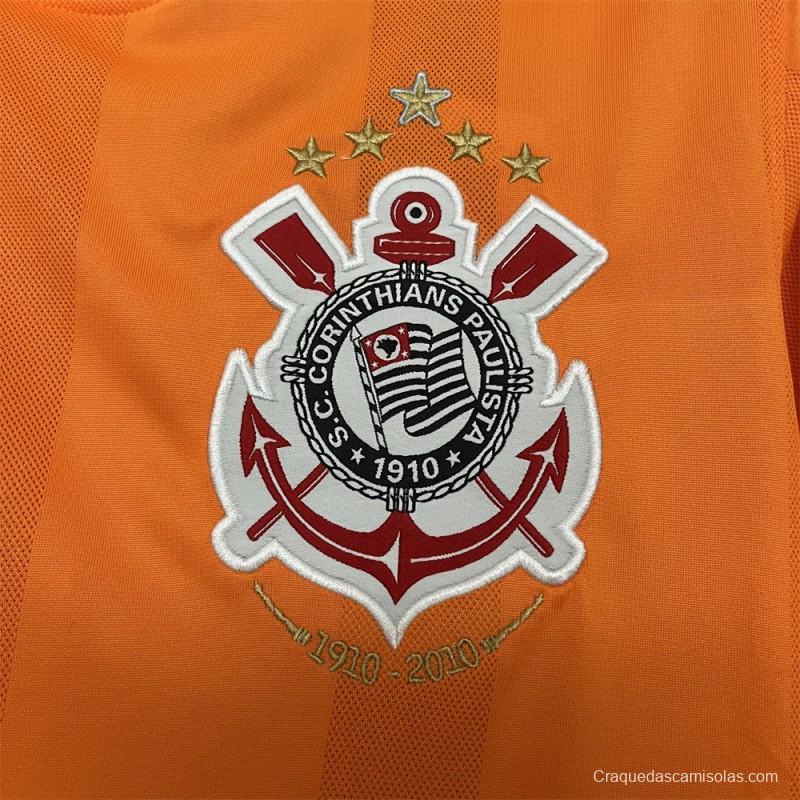 2010 Retro Corinthians Goalkeeper Orange Jersey S-XXXXL