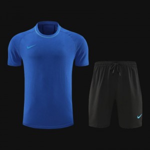 2024 Nike Blue Cotton Short Sleeve Jersey+Shorts